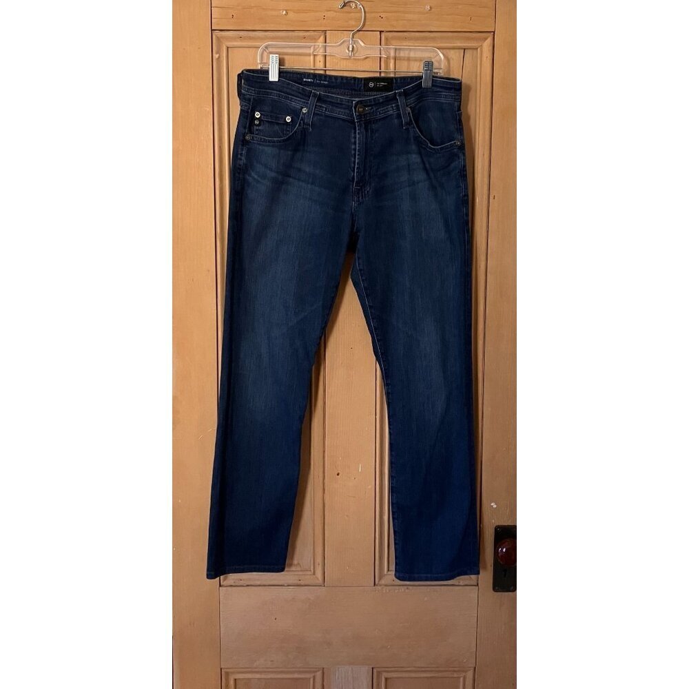 AG Mens Adriano Goldschmied CROP Everett Slim Straight Jeans 33x28 Blue AN EXC - Picture 3 of 12